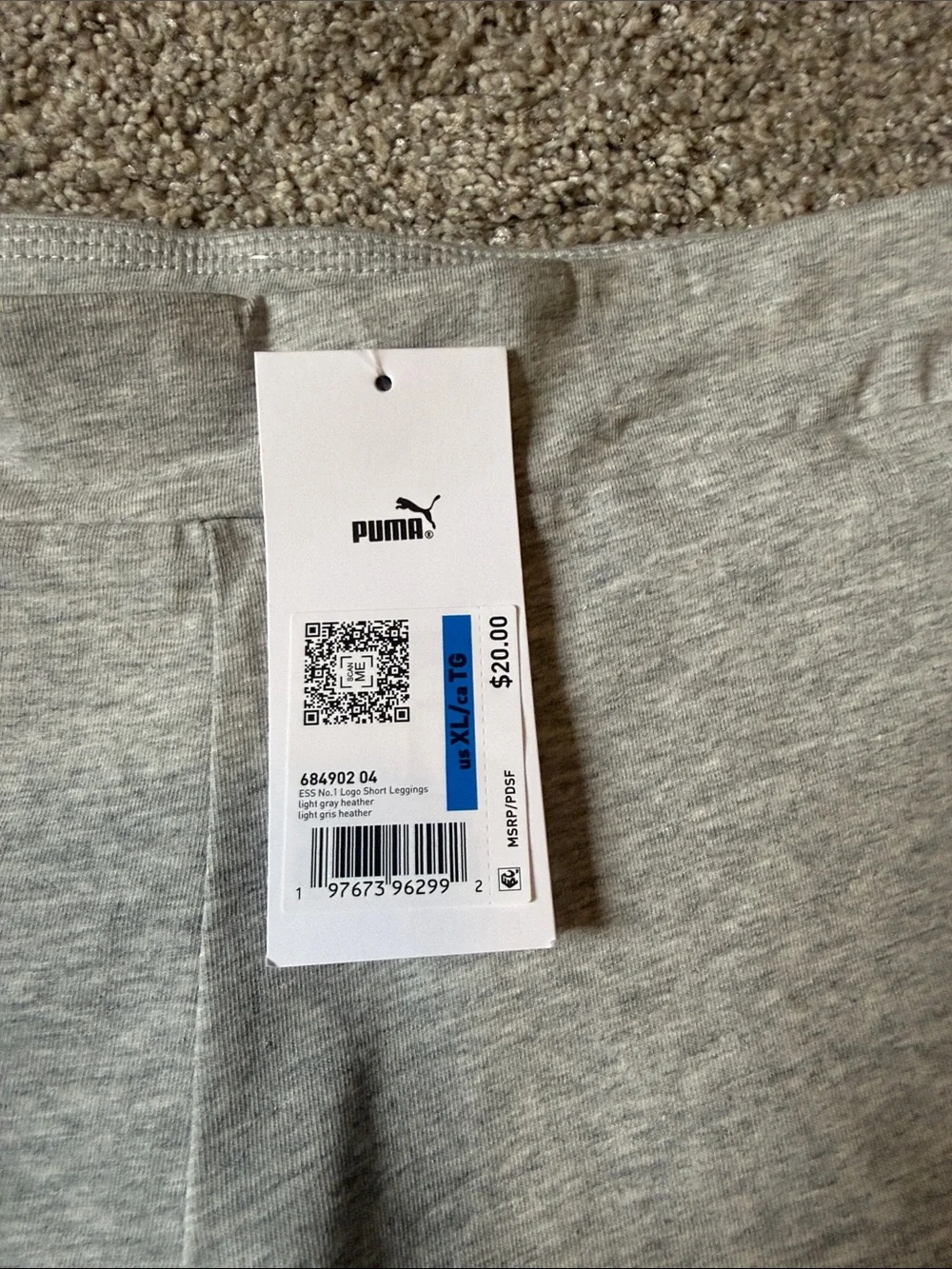 Puma Light Gray Logo Bike Shorts